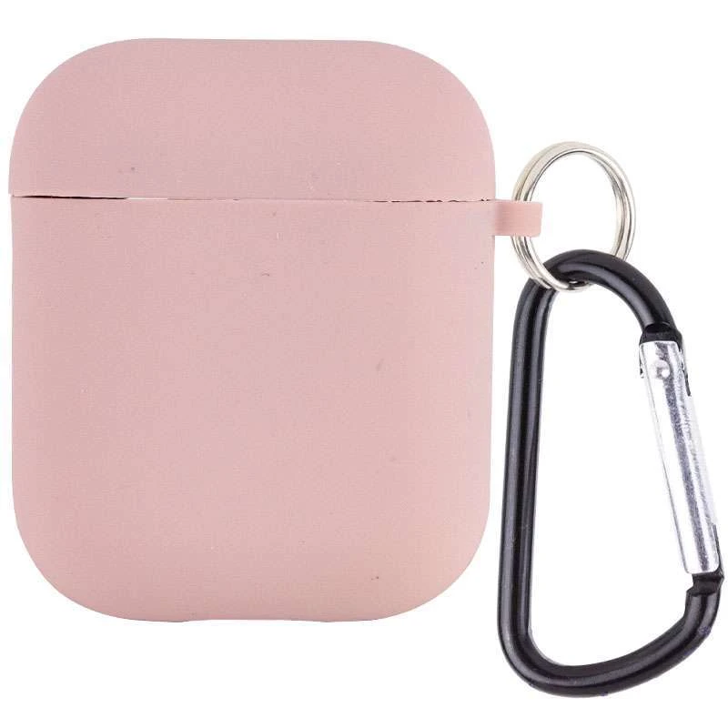 

Силиконовый футляр с микрофиброй для наушников Airpods 1/2 (Розовый / Pink Sand), Рожевий / pink sand