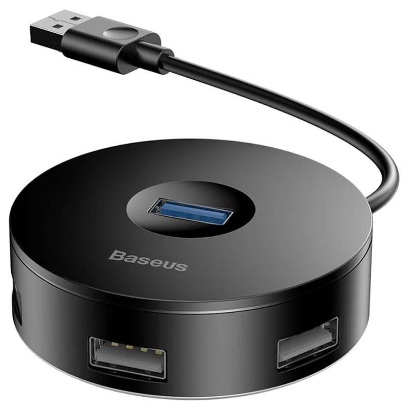 Переходник HUB Baseus Round Box USB to USB 3.0 + 3USB 2.0 – Черный. Фото 3 из 6