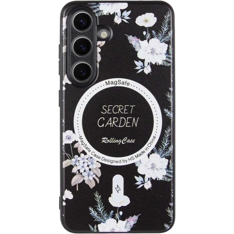 TPU+PC чохол Secret Garden with MagFit для Samsung Galaxy S24 – Black. Фото 5 з 14