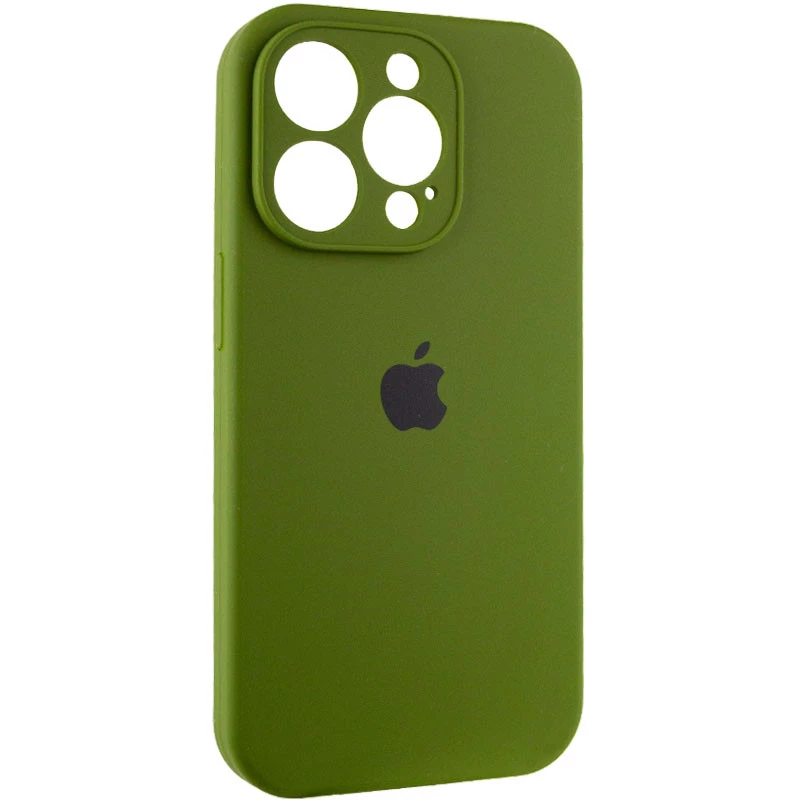 Чехол Silicone Case с защитой камеры для Apple iPhone 15 Pro (6.1") – Зеленый / Dark Olive. Фото 2 из 6