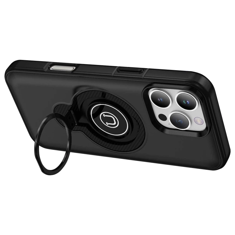 TPU+Textured PC Magnet для Apple iPhone 16 Pro – Black. Фото 2 из 5