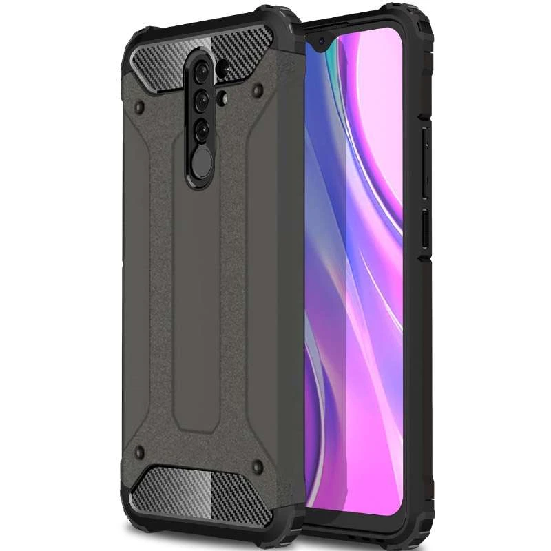 

Протиударний чохол з посиленими кутами Immortal на Xiaomi Redmi 9 (Метал / Gun Metal)