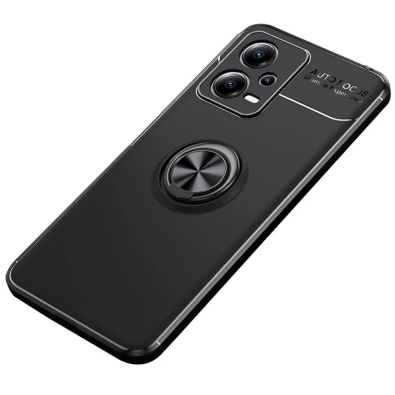 

Чехол Deen ColorRing с кольцом для Xiaomi Redmi Note 12 5G (Черный / Черный), Чорний / чорний