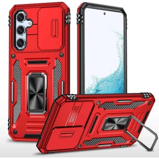Ударостійкий чохол Square Ring зi шторкою на камеру на Samsung Galaxy A54 5G — Червоний / Red