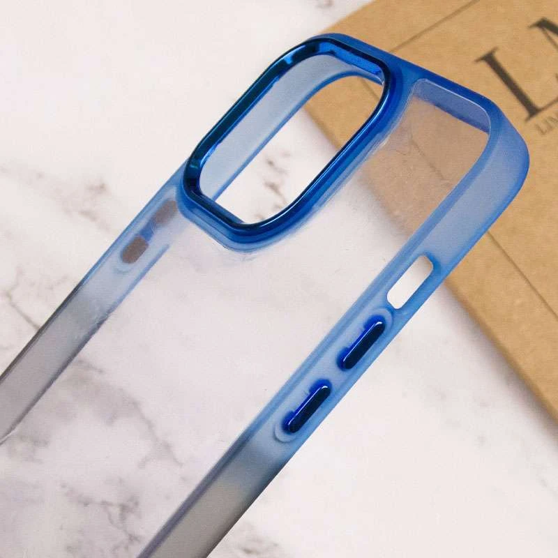 Силиконовый чехол фреш для Apple iPhone 13 Pro (6.1") – Черный / Синий. Фото 6 из 6