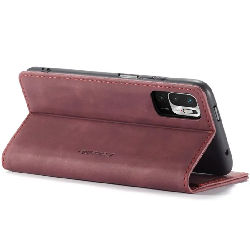 Шкіряний чохол-книжка CaseMe Velvet Nubuck для Xiaomi Redmi Note 10 / Note 10s – Red. Фото 4 з 5