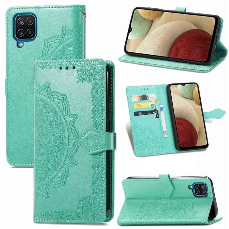 Шкіряний чохол-книжка Art Case з візитницею для Samsung Galaxy A22 4G – Бірюзовий. Фото 3 з 3