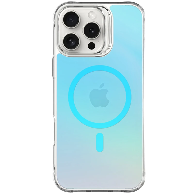 TPU+PC чехол Space Pure Rainbow Magsafe для Apple iPhone 16 Pro – Blue. Фото 2 из 3