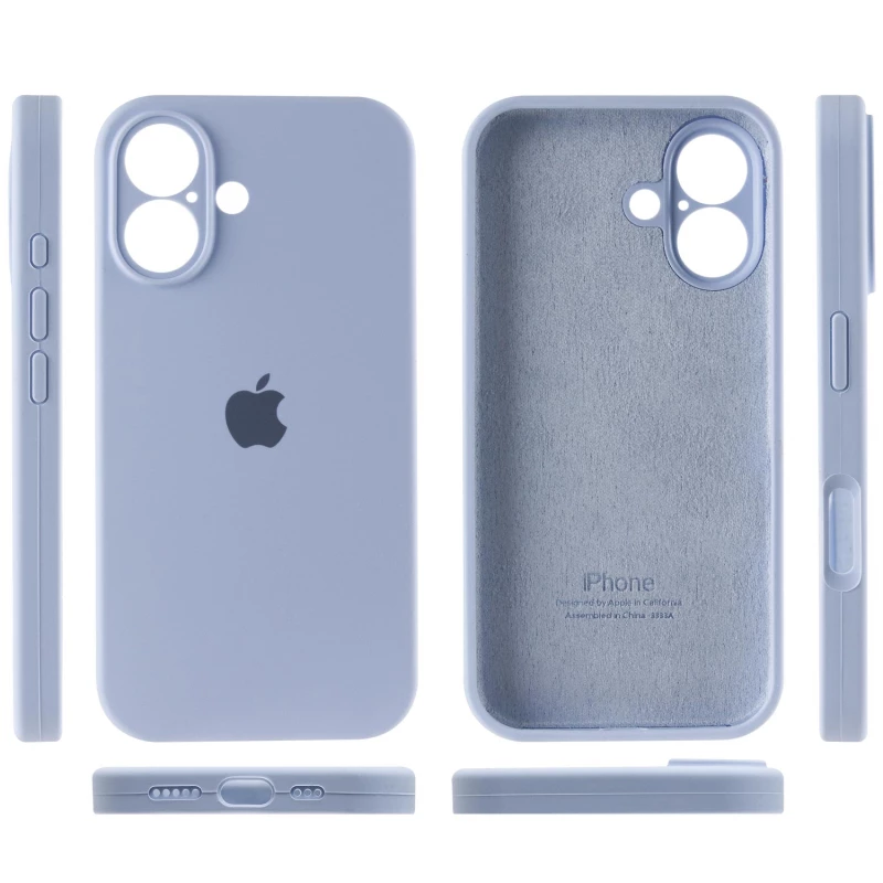 Чохол Silicone Case з захистом камери на Apple iPhone 16 Plus – Блакитний / Lilac Blue. Фото 6 з 8