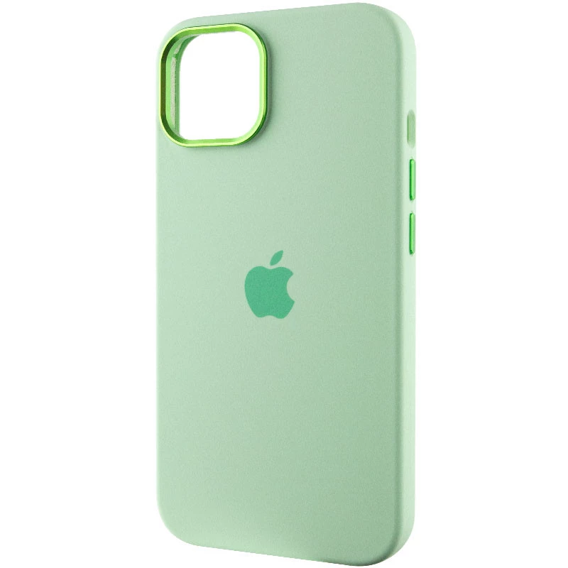 Чохол Silicone Case з металевими кнопками на Apple iPhone 12 Pro Max (6.7") – Зелений / Pistachio. Фото 4 з 9