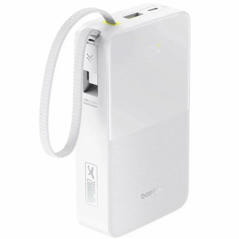 Портативний ЗП Power Bank Baseus EnerFill FC51 Bipow2 Pro 22.5W 20000 mAh (E00277) – White. Фото 1 з 4