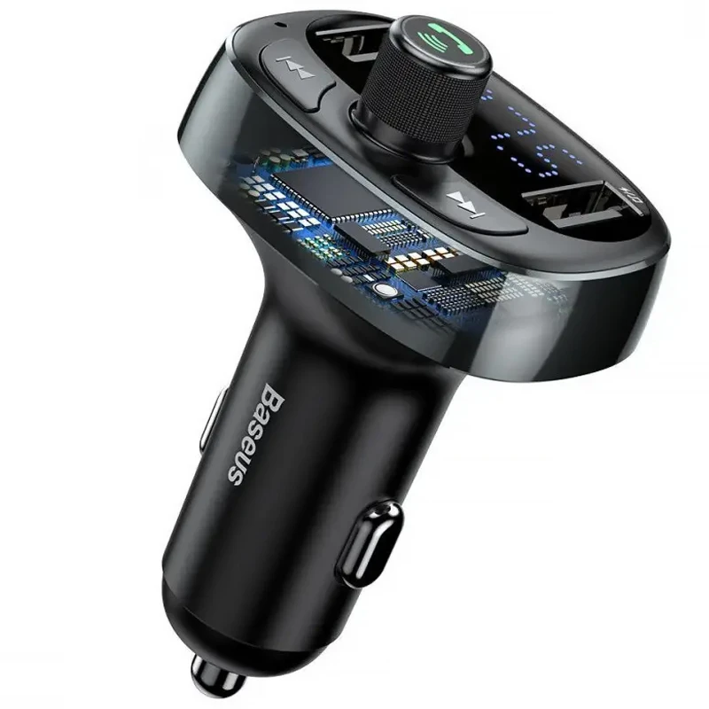АЗУ FM модулятор Baseus S-09 Overseas Edition 3.4A (2USB-A) (CCMT000301) – Black. Фото 2 АЗУ FM модулятор Baseus S-09 Overseas Edition 3.4A (2USB-A) (CCMT000301) – Black. Фото 2 из 5