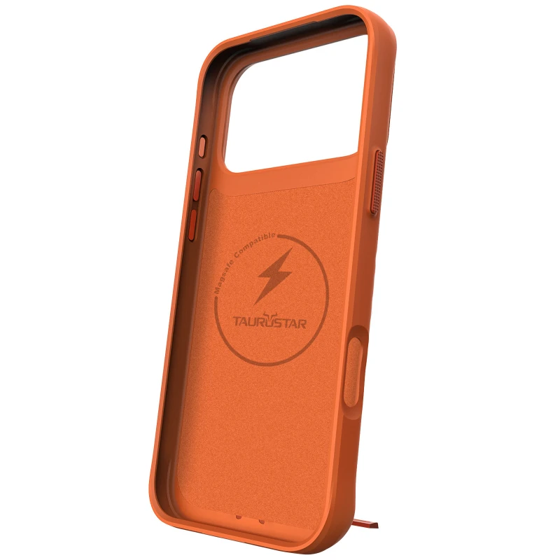 TPU+PC чохол Space Taurustar Magsafe with kickstand для Apple iPhone 17 Pro Max (6.9") – Orange. Фото 5 з 7