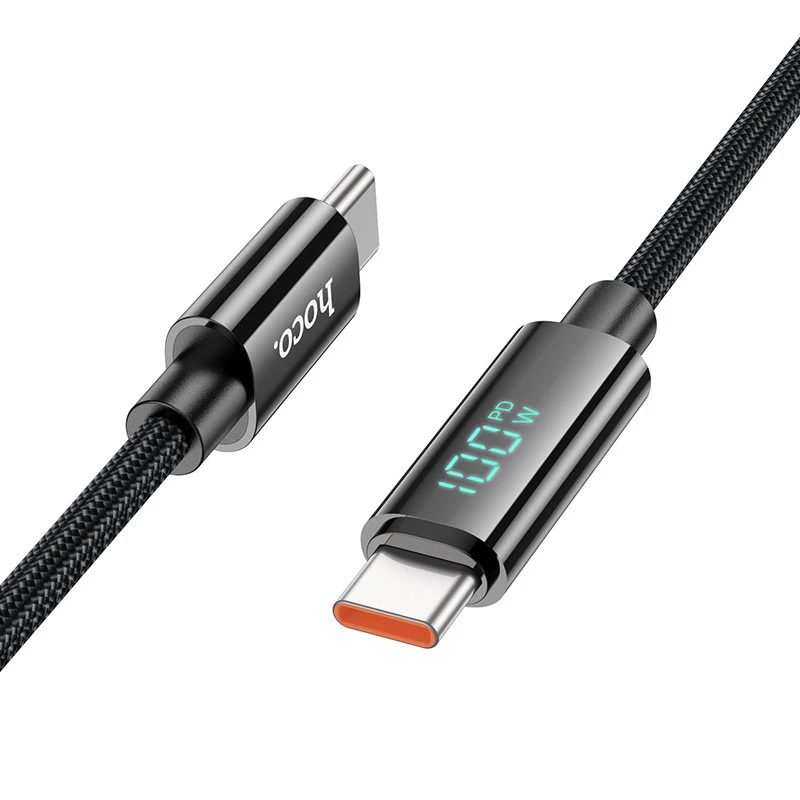 Дата кабель Hoco U125 Benefit 100W Type-C to Type-C (1.2m) – Black. Фото 2 з 6