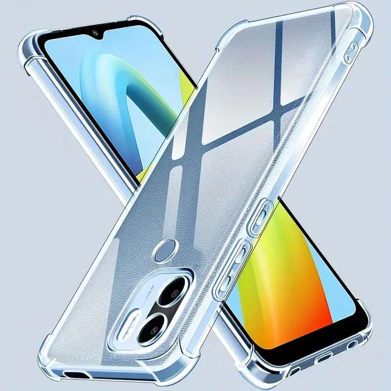 Ультратонкий силіконовий чохол GETMAN з критими бортами та камерою для Xiaomi Redmi A1 / A2 – Безбарвний (прозорий). Фото 3 з 7