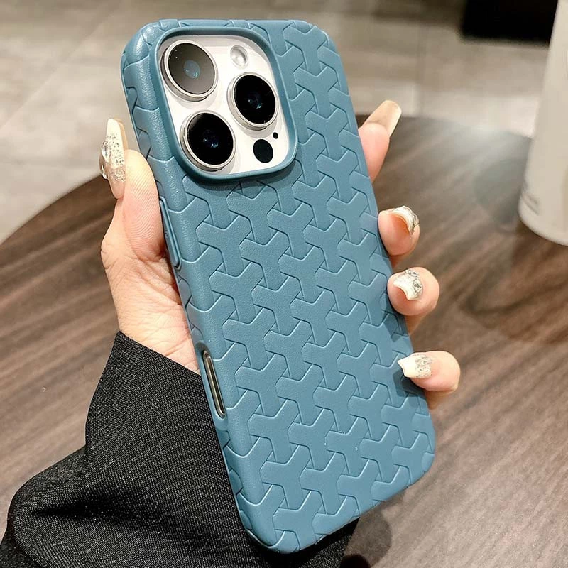 TPU чехол плетенка для Apple iPhone 16 Pro Max – Blue. Фото 2 из 4