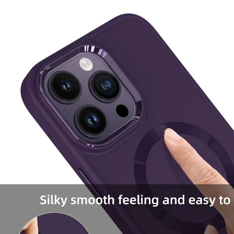 TPU чехол Bonbon с металлическими кнопками та MagSafe на Apple iPhone 12 (6.1") – Фиолетовый / Dark Purple. Фото 4 из 7