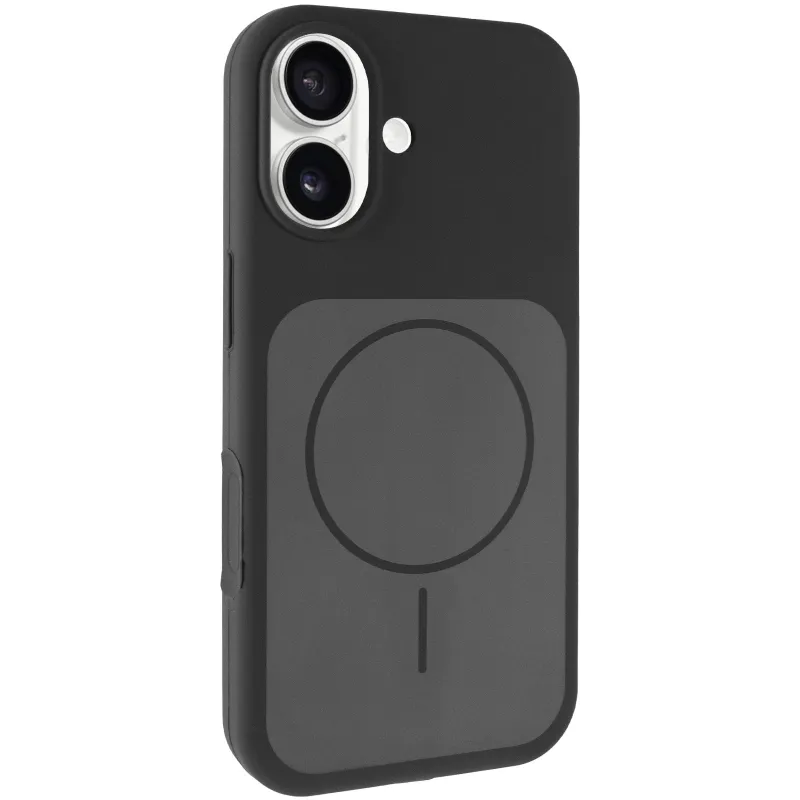 Чохол Silk Duo Color (AA) NO LOGO with Magnetic Fit для Apple iPhone 17 (6.3") – Black. Фото 1 з 9