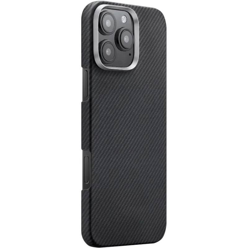 Чехол Aramid Fiber PTK Premium with MagSafe (NFC) для Apple iPhone 16 Pro Max – Black / Grey. Фото 1 из 4