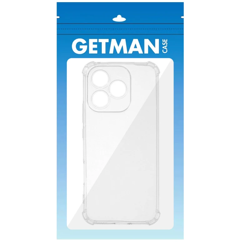 Ультратонкий силиконовый чехол GETMAN с крытыми бортами та камерою на Honor 400 Lite – Бесцветный (прозрачный). Фото 2 из 2