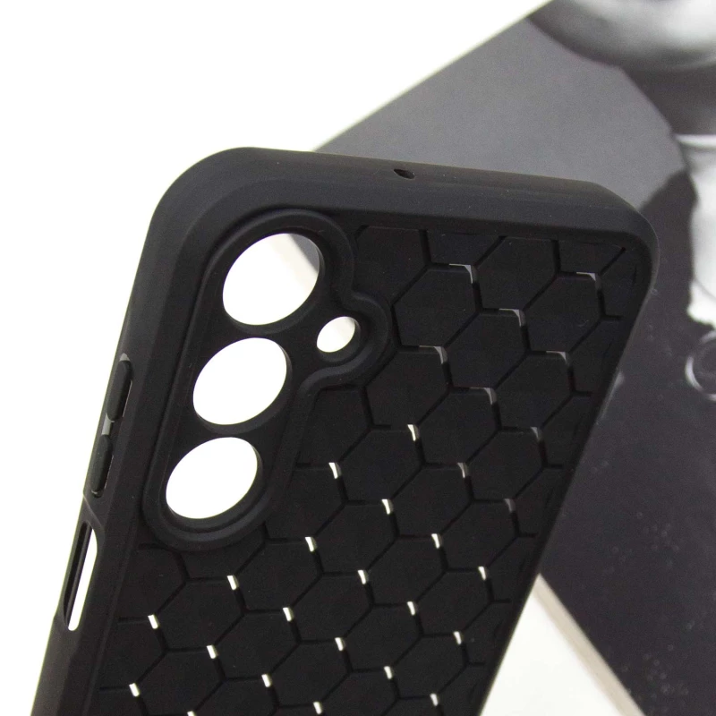 Силиконовый чехол сотами для Samsung Galaxy A25 5G – Черный / Black. Фото 9 из 9