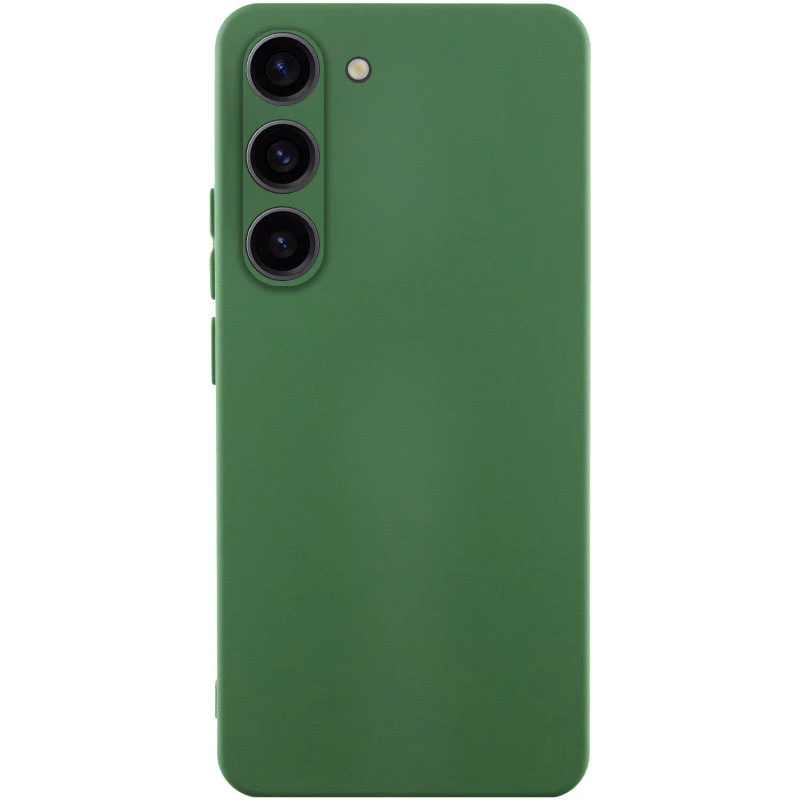 Кольоровий силіконовий чохол GETMAN із закритою камерою для Samsung Galaxy S23 – Зелений / Dark green. Фото 2 з 11