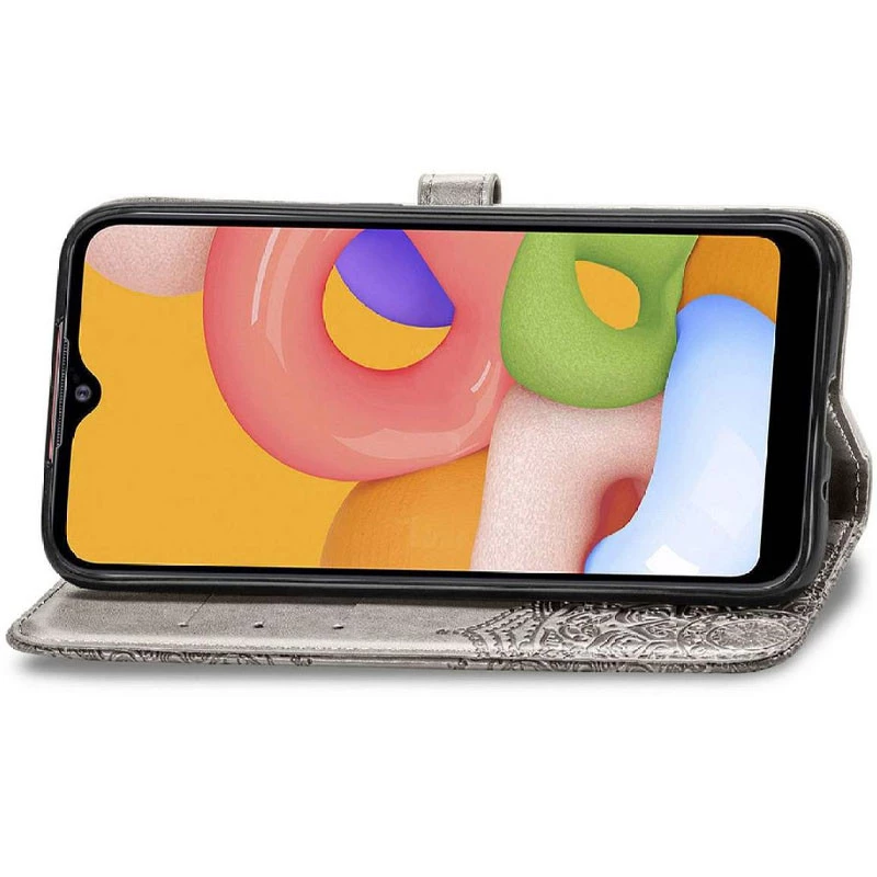 Шкіряний чохол-книжка Art Case з візитницею для Xiaomi Redmi 9A – Сірий. Фото 4 з 5