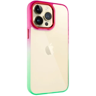 Силиконовый чехол фреш для Apple iPhone 14 Pro (6.1") — Салатовый / Розовый