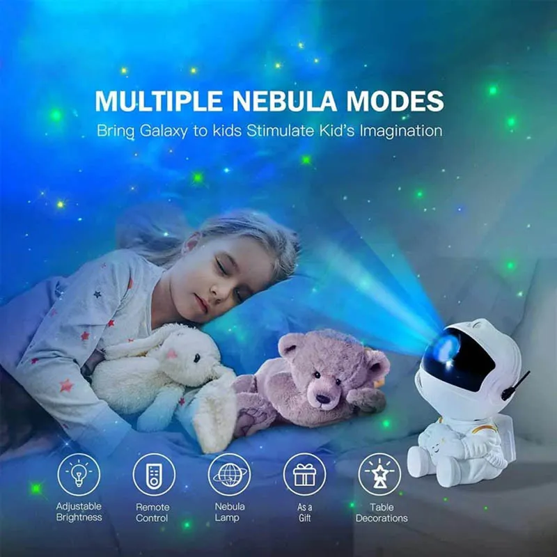 Проектор-ночник XO CF4 Astronaut Star mini – Белый. Фото 4 из 6