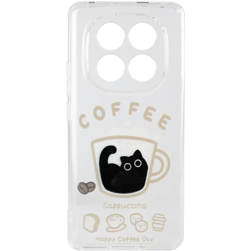 Чехол TPU Clear Joy для Xiaomi Redmi Note 14 Pro 4G – Coffee. Фото 4 из 7