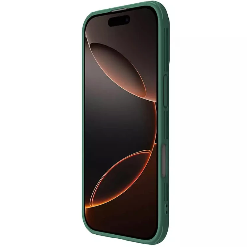 Карбоновая накладка Nillkin Pro со шторкой для камеры для Apple iPhone 16 Pro Max – Deep Green. Фото 4 из 6