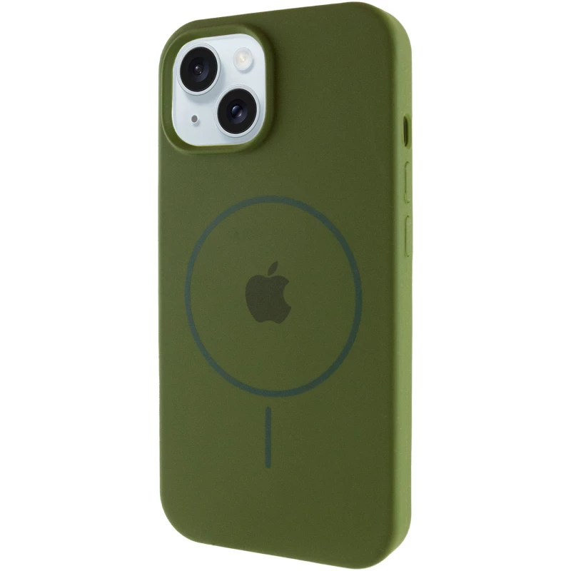 Чохол Silicone Armor Max with MagSafe для Apple iPhone 15 Plus (6.7") – Зелений / Dark Olive. Фото 3 з 7
