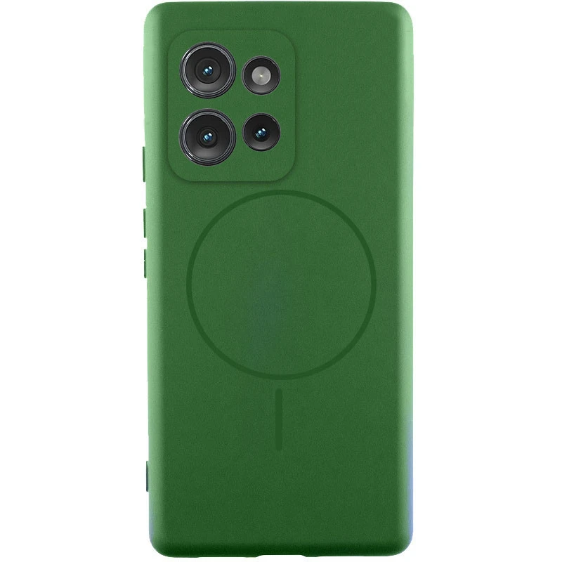 Чохол Silicone Cover Lakshmi Full Camera (AA) with Magnetic Fit для Motorola Edge 50 Fusion – Зелений / Dark green. Фото 1 з 9