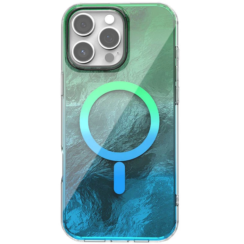 Силіконовий чохол Shiny Mountain (MagFit) для Apple iPhone 17 Pro (6.3") – Green / Blue. Фото 2 з 7