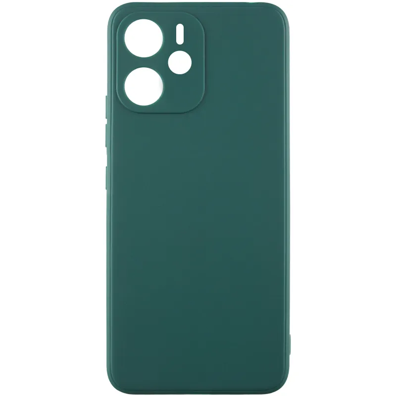Цветной силиконовый чехол с защитой камеры для Xiaomi Redmi Note 14 4G (Europe version) – Зеленый / Dark green. Фото 1 из 2