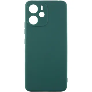 Цветной силиконовый чехол с защитой камеры для Xiaomi Redmi Note 14 4G (Europe version) — Зеленый / Dark green
