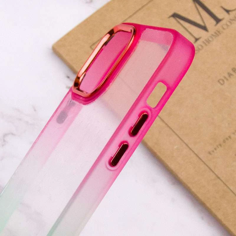 Силіконовий чохол фреш на Apple iPhone 12 Pro Max (6.7") – Салатовий / Рожевий. Фото 5 з 5