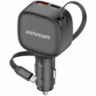 АЗУ Amaya ACC-12C PD57.5W+QC3.0  total 84W (1USB-A/1C) with retractable cable Type-C фото 1 из 2