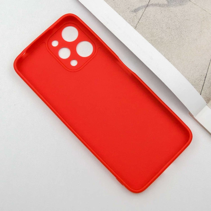 Цветной силиконовый чехол с защитой камеры для Xiaomi Redmi 12 – Красный / Red. Фото 4 из 7