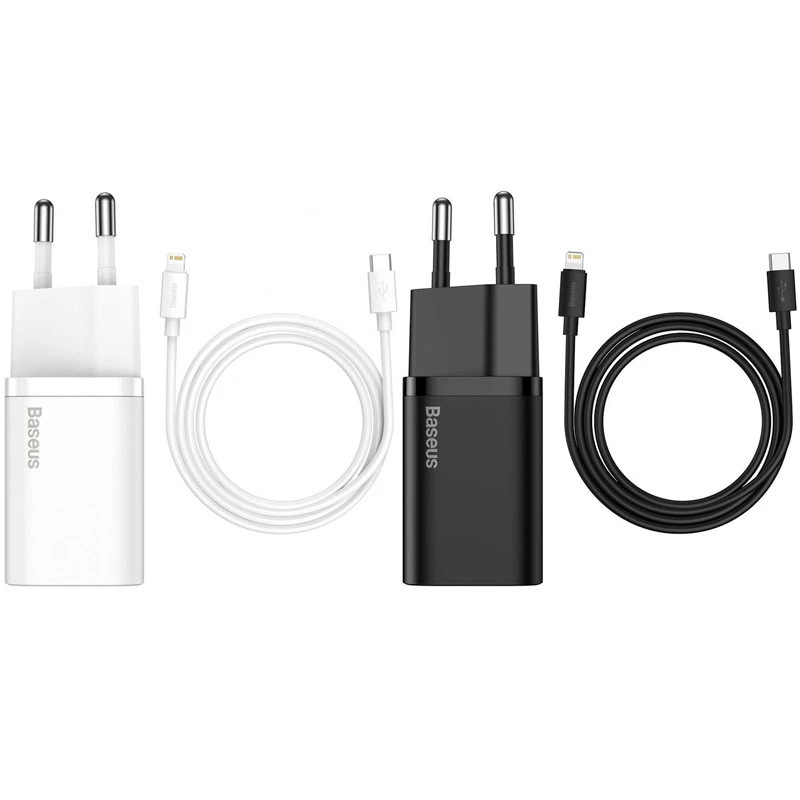 СЗУ Baseus Super Si Quick Charger 1C 20W + кабель Type-C to Lightning фото 3 из 3