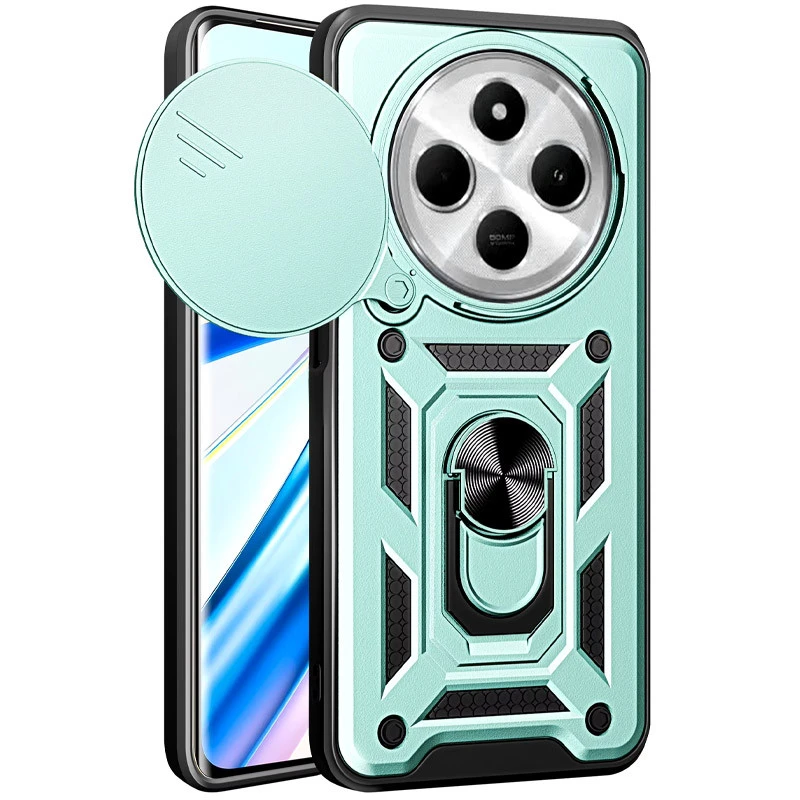 Удароміцний чохол Ummi Camshield Serge Ring (in box) для Xiaomi Poco C75 – Зелений / Green. Фото 1 з 3