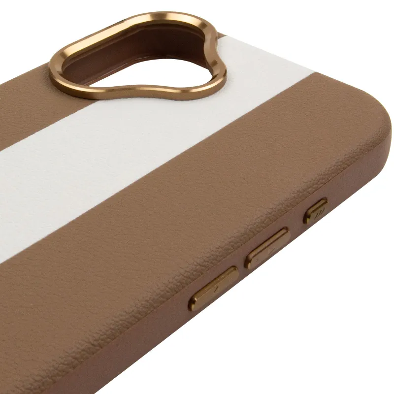 Кожаный чехол Rally with MagSafe для Apple iPhone 17 (6.3") – Beige / White. Фото 6 из 7