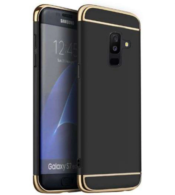Пластикова накладка з хромом на Samsung Galaxy A6 Plus (2018) – Чорний. Фото 1 з 1