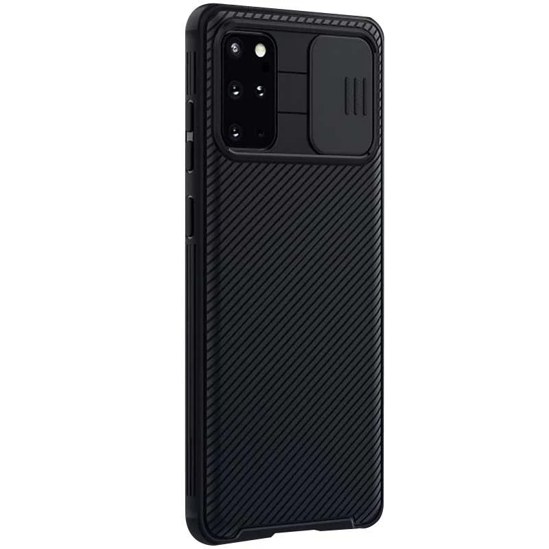 Карбоновая накладка Nillkin со шторкой для камеры для Samsung Galaxy S20+ – Черный / Black. Фото 2 из 5