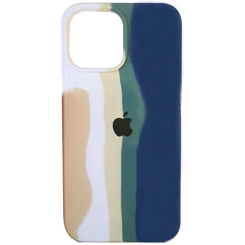 

Чохол Silicone Case Райдуга на Apple iPhone 13 Pro Max (6.7") (Білий / Синій)