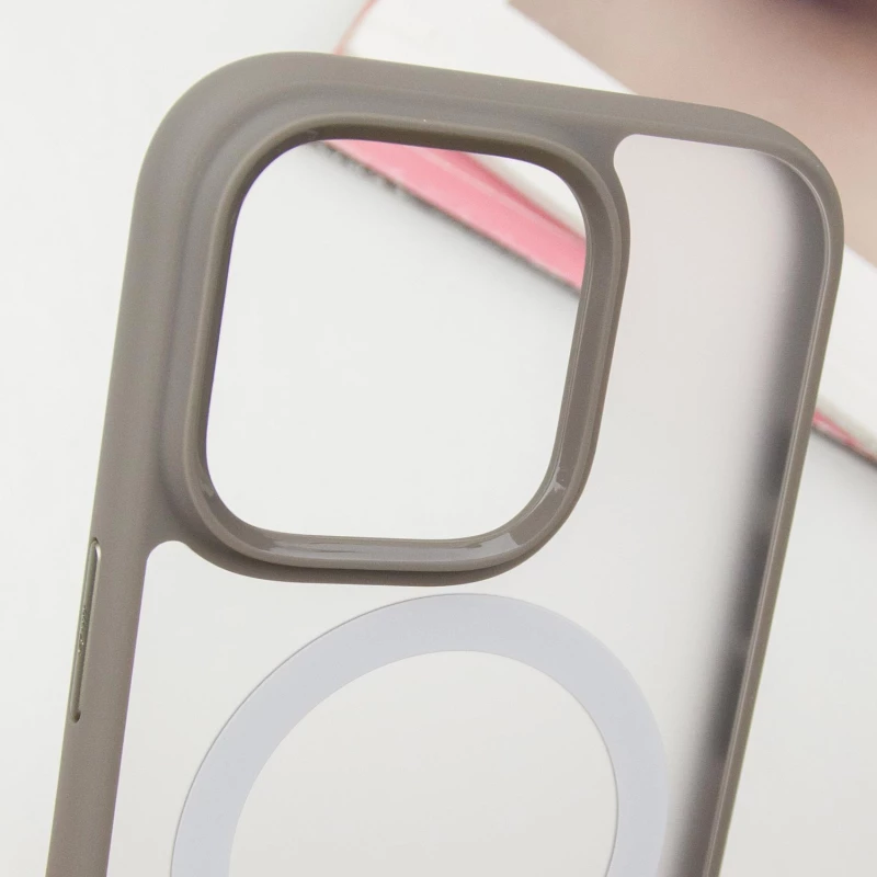 TPU+PC чохол Blueo Skin Friendly Frosted with MagSafe для Apple iPhone 16 Pro Max – Сірий. Фото 7 з 13