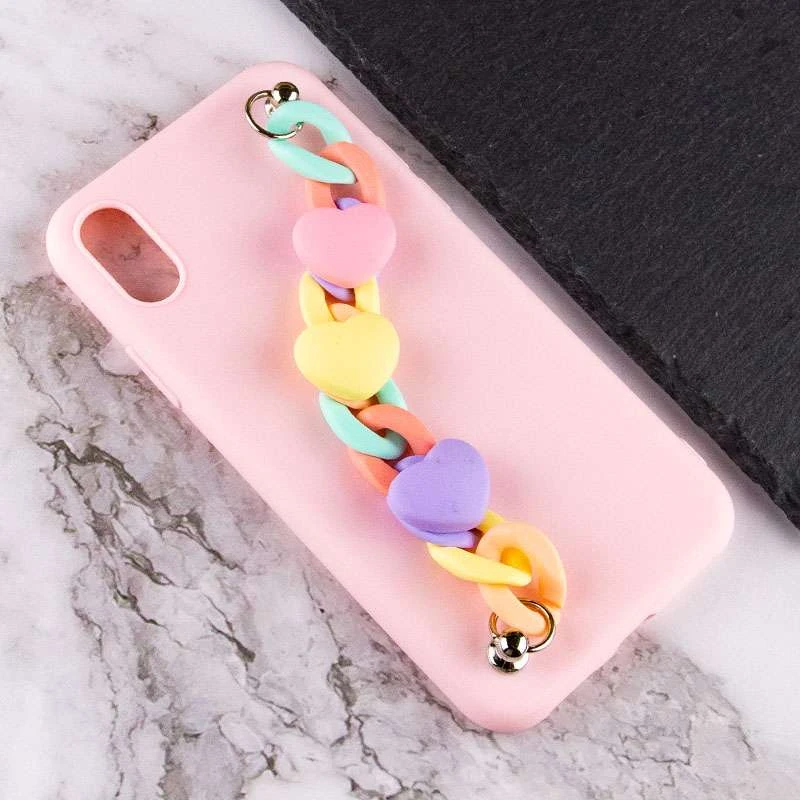 Чехол Heart с цепочкой для Apple iPhone XS Max (6.5") – Pink Sand. Фото 3 из 4