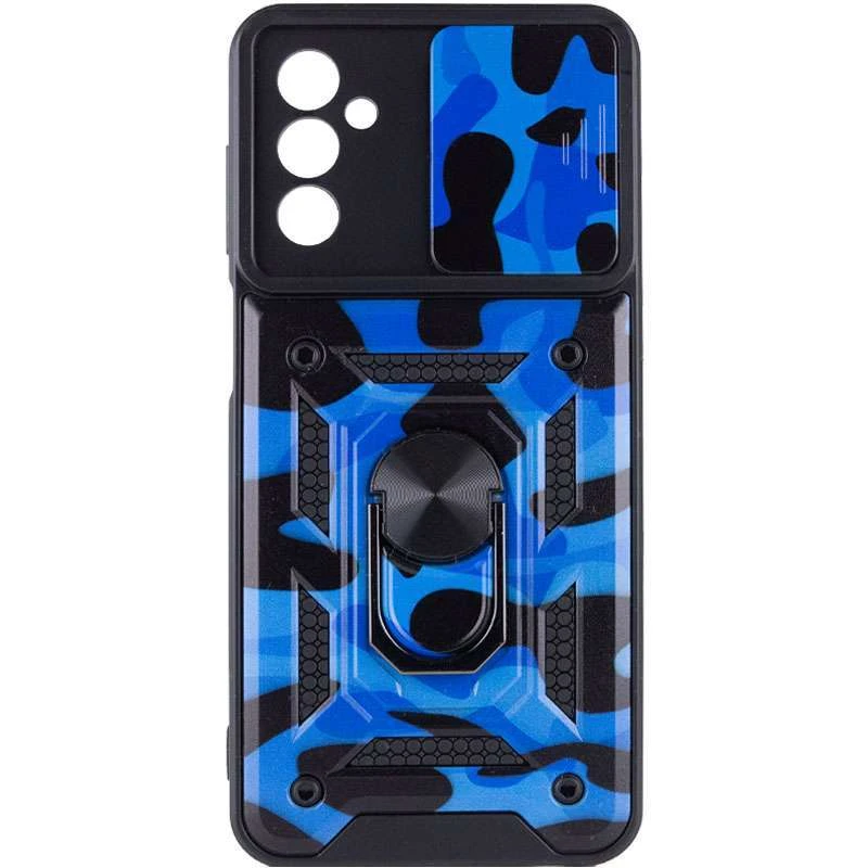 Ударостойкий чехол камуфляж Serge Ring со шторкой для камеры для Samsung Galaxy M13 4G – Синий / Army Blue. Фото 3 Ударостойкий чехол камуфляж Serge Ring со шторкой для камеры для Samsung Galaxy M13 4G – Синий / Army Blue. Фото 3 из 6