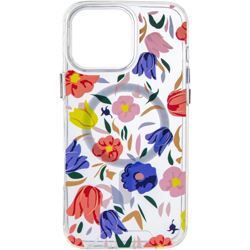 TPU+PC чехол Clear Garden with MagSafe для Apple iPhone 16 Pro Max – Tropical Art. Фото 2 из 5