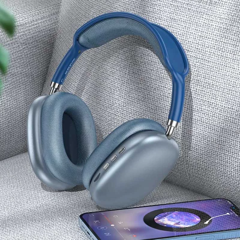 Накладні бездротові навушники BOROFONE BO22 Elegant – Blue. Фото 2 з 3